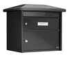 Burg W&auml;chter Europa brievenbus met dak + pakketvak antraciet voorzijde links