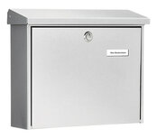 Burg W&auml;chter Amsterdam 867 Si verzinkt staal brievenbus zilver voorzijde links