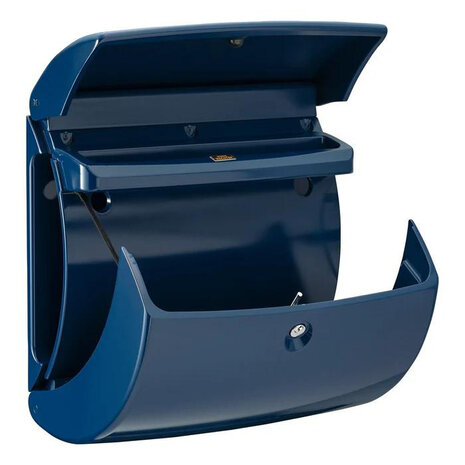 Burg Wächter Piano 886 brievenbus blauw voorzijde geopend